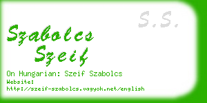 szabolcs szeif business card